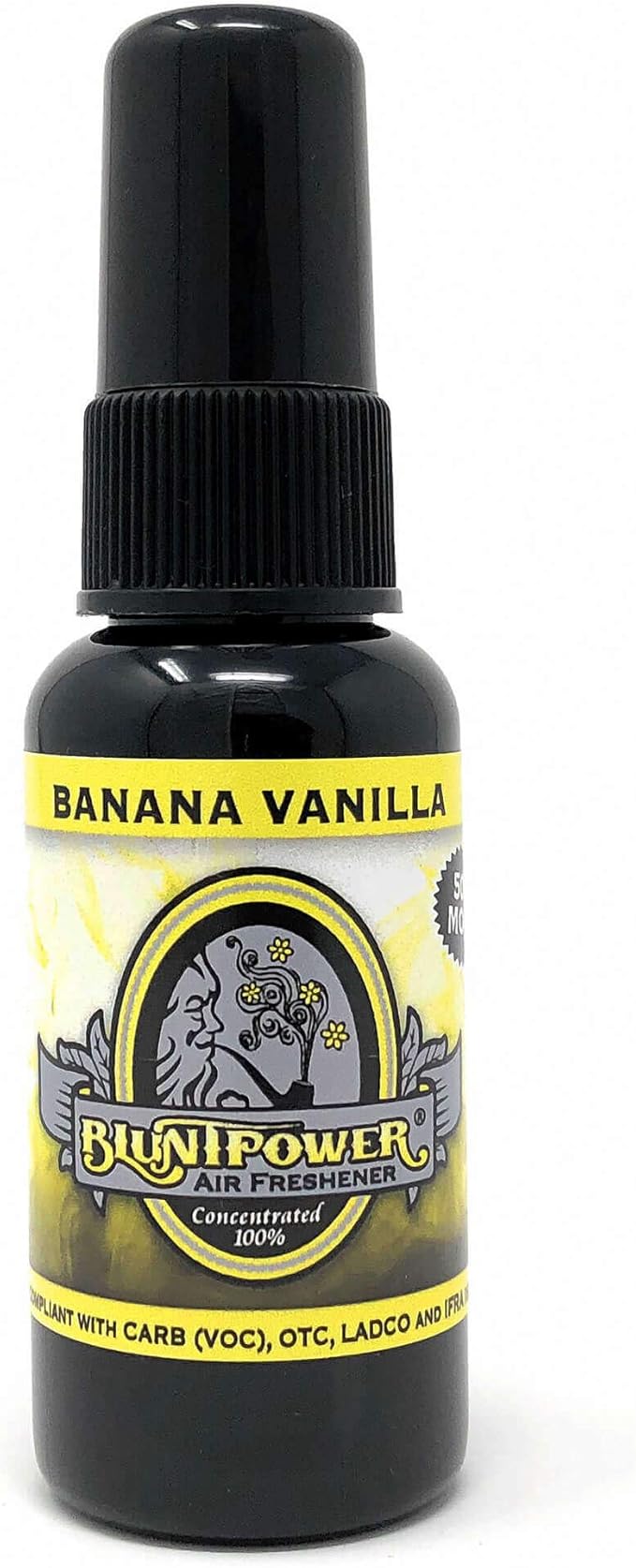 BluntPower Concentrated Air Freshener (Banana Vanilla, 1 Pack) for Room and Car - Oil-Based Diffuser Spray Bottle - Long-Lasting Bathroom, Car Freshener, & Odor Eliminator