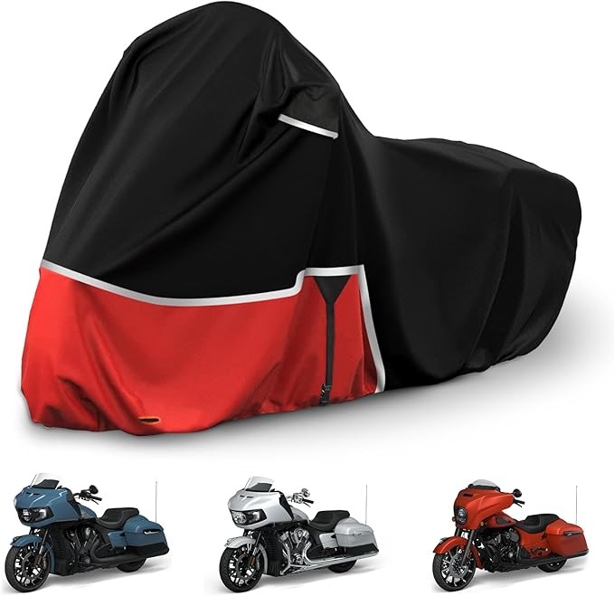 Waterproof Motorcycle Cover Replace for Indian Chieftain/Challenger, 420D Oxford Cloth Customized Motorcycle Cover for Snow Rain Dust Protection