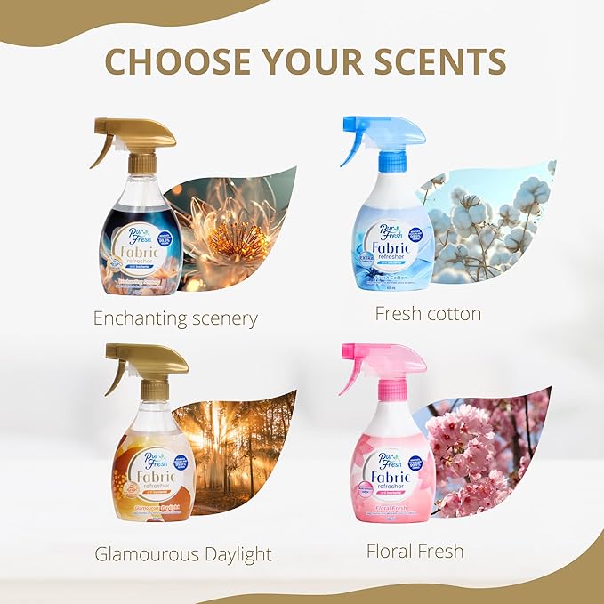 Fabric Refresher Spray - Enchanting Scenery - Wrinkle Release Spray & Fabric Softener Alternative - Odor Eliminator Deodorizer Spray for Clothes, Bedding and Home Use