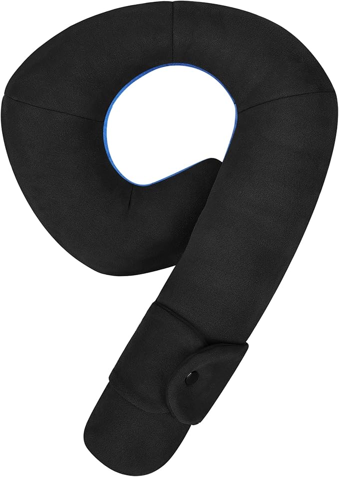 Kids Travel Neck Pillow, Toddler Travel Pillow for Car & Airplane and Head & Chin Support, Comfortably Travel Neck Pillow for Road Trip Sleeping, Gifts for Toddler/Child/Kids (Black & Light Blue)