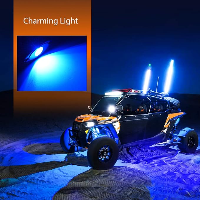 Nilight LED Rock Light 6PCS Underglow Wheel Well Pods Waterproof Exterior Underbody Roof Rack Side Lamps for Car Truck Pickups ATV UTV SUV Motorcycle Boat, Blue Color
