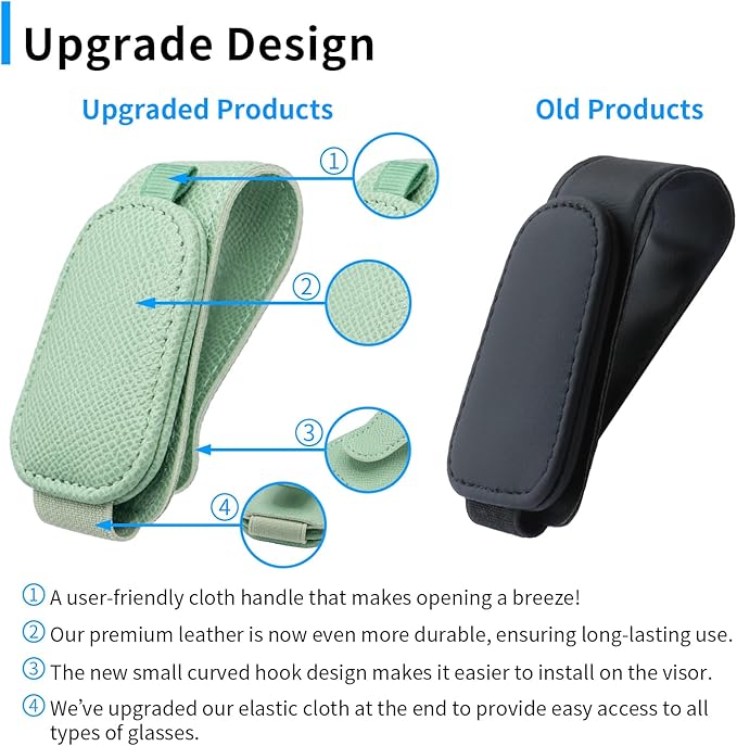 Yuoyar 2 Packs Magnetic Sunglass Holder for Car Visor - Universal Sunglasses Clip for Different Size Eyeglasses - Convenient Interior Car Accessories (Green)