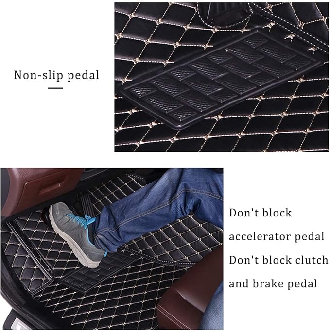 Custom Making Car Floor Mats for 95% Sedan SUV Sports Car Full Coverage Cute Men Women Pads Protection Non-Slip Leather Floor Liners (Red)