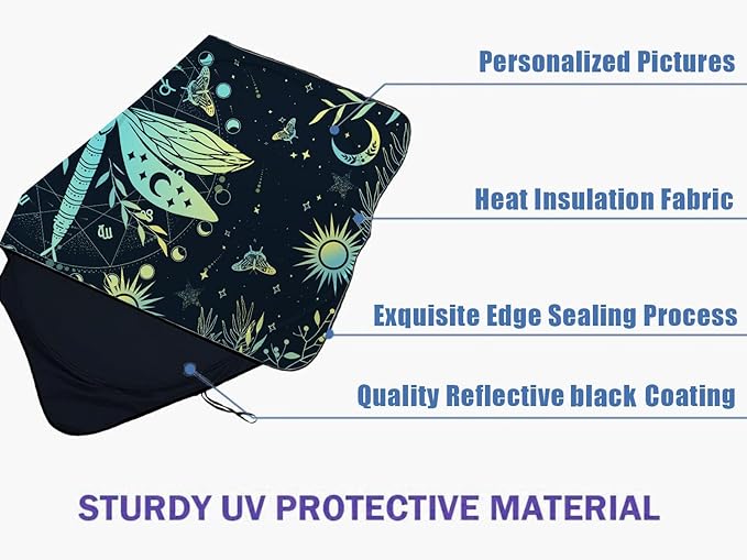 Dragonfly Car Windshield Sun Shade Foldable Sunshade Front Window Cover Sun Visor Protector Accessories (59x27.5 inches)