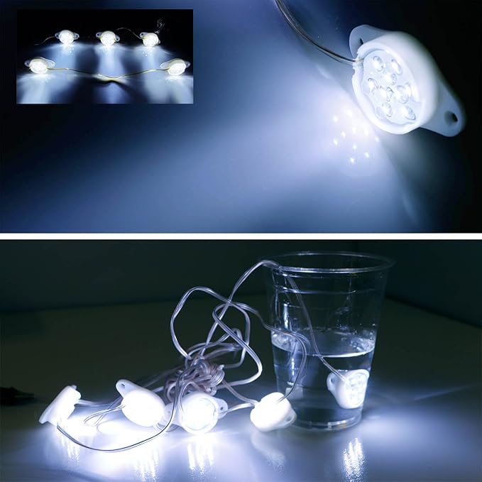 iJDMTOY 10-Piece Universal Fit 90-LED Waterproof Xenon White Truck Bed Cargo Area LED Lighting Kit