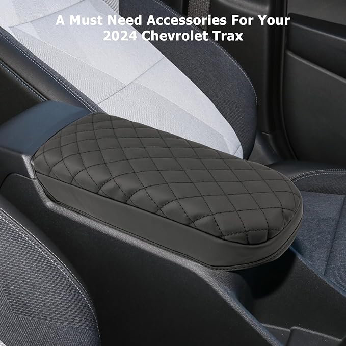 LUWU for 2025 2024 Chevy Trax Center Console Cover 2024 Trax Armrest Cover 2024 2025 Chevrolet Trax Accessories Console Pad 2024 2025 Chevy Trax LS/1RS/LT/2RS/Activ Armrest Console Cover Soft Leather