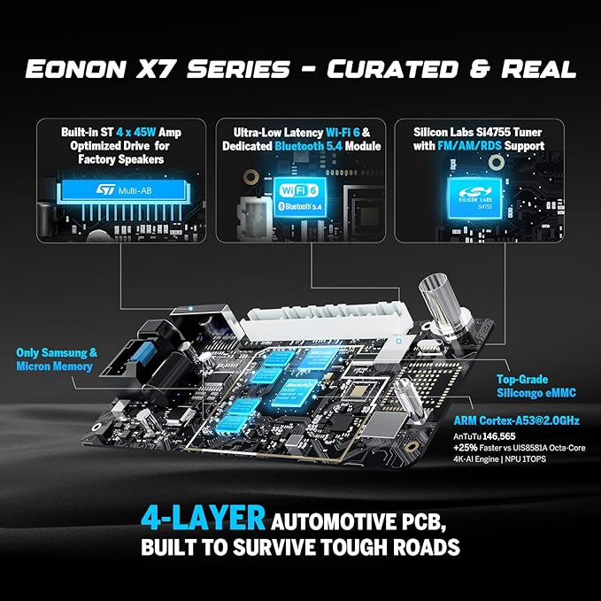 Eonon 4+64G Android 14 Car Stereo for Volkswagen Golf Passat SEAT Skoda, 9'' CarPlay Android Auto Touchscreen Headunit with DSP, Bluetooth,SWC- VWX7A