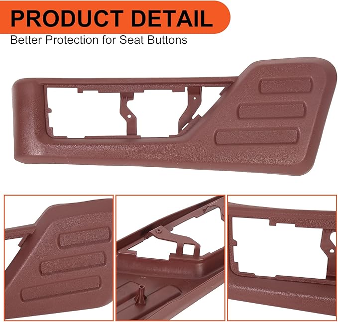 ECOTRIC Front Driver Seat Cushion Panel Trim Compatible with 2008-2010 Ford F250 F350 F450 F550 Super Duty Replacement for 8C3Z-2562187-DB