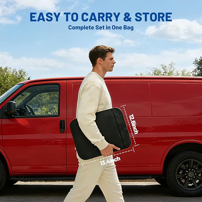 for Chevy Express 1996-2026 Front Windshield & Side Window Covers, Foldable 3-Piece Window Shades Set, Custom Fit Sunshade Visor for UV Rays & Heat Block, Cargo Van Accessories