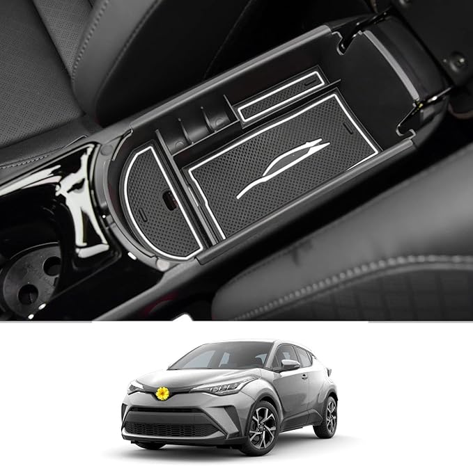 CDEFG Center Console Accessory Organizer Compatible with 2018 2019 2020 2021 2022 CHR C-HR, ABS Material Armrest Box Insert Tray (White)