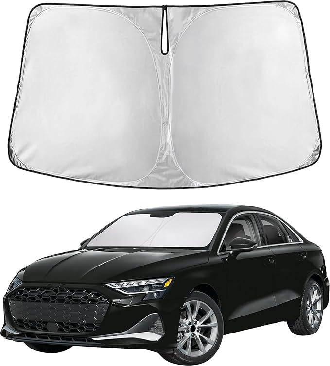 EcoNour Windshield Sunshade Compatible for Audi A3 2022-2023 2024 2025, Sun Visor for Front Windshield & Window Sun Shade Cover, UV Heat Blocker & Protector, Car Accessories