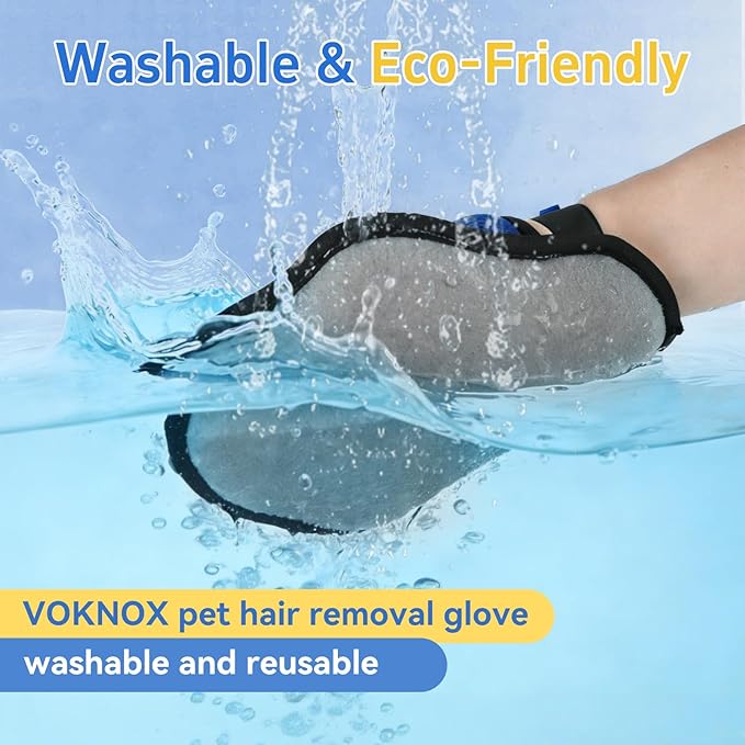 Pet Hair Removal Glove for Dogs & Cats, Electrostatic Five-Finger Hair Remover for Furniture, Couch, Carpet & Car Seat, Reusable Washable Pet Fur Cleaning Tool, Not for Grooming (1 PCS)