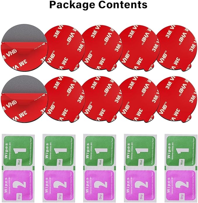 APPS2Car 10 Pack 3M Double Sided Adhesive Pads for Socket Mount Base Circle Adhesive Replacement VHB Sticky Tape for Phone Collapsible Grip & Stand Back 1.38 Inches (35mm)