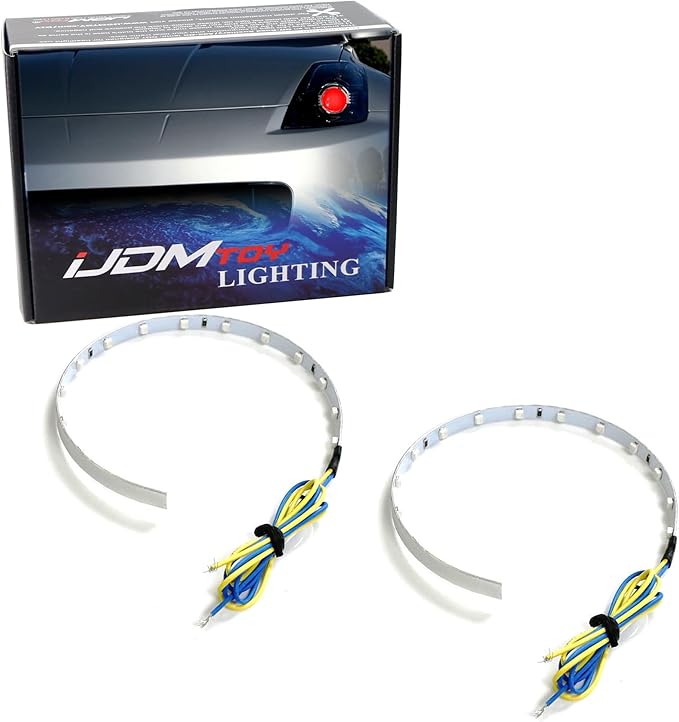 iJDMTOY Brilliant Red 15-SMD LED Accent Ambient Lighting Kit Compatible with Car Motorcycle Projector Lens Demon Eye Retrofit