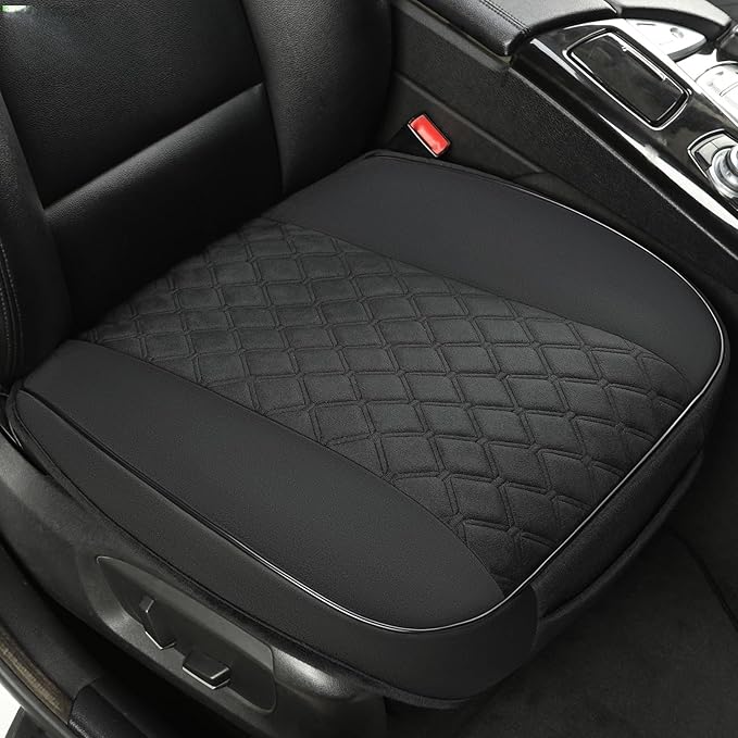 West Llama Front Car Seat Cover Protector, Comfortable Velvet Bottom Seat Cover Fits 95% of Vehicles,Cars,SUVs,Sedans,21.26 × 20.86 Inch(2PC-Black)