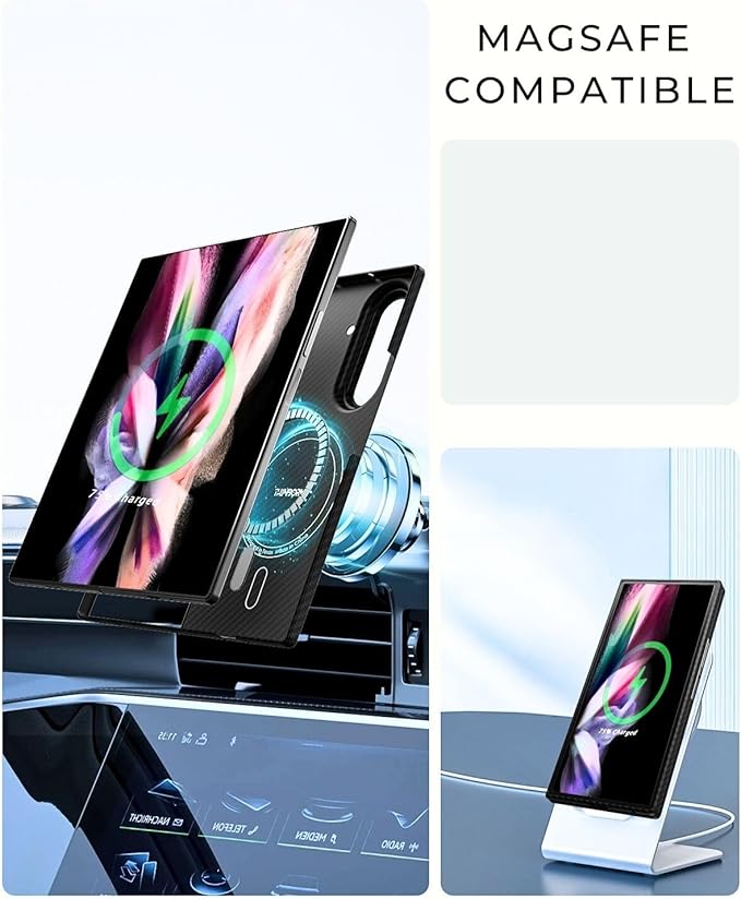 Thinborne Compatible with Samsung Galaxy Z Fold 7 Case, [600D Aramid Fiber] [Magnetic] [Ultra Thin] [Minimalist Style] [Carbon Fiber Textures]