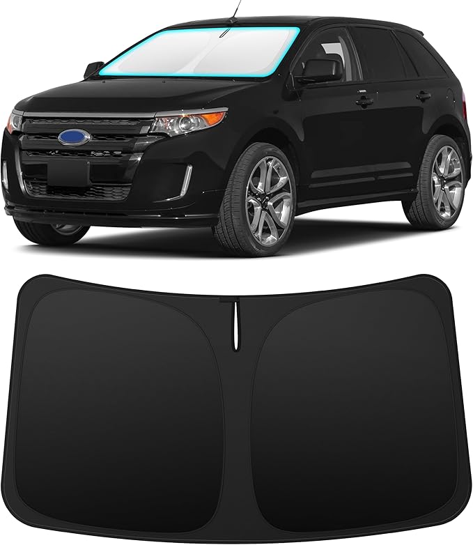 INSAUTO Custom Fit Windshield Sun Shade Accessories for Ford Edge 2007-2014, Foldable Front Window Sunshade, UV & Heat Reflector, Keeps Interior Cool, Includes Storage Bag