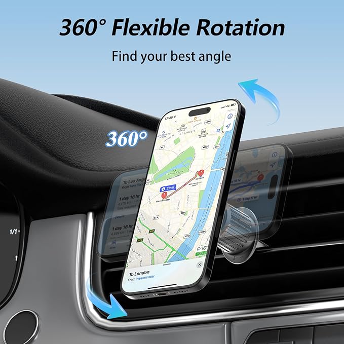 jaroco for [Magsafe Car Mount] [360°Flexible Rotation] [20X Strong Magnets] Upgraded Metal Hook, Hands-Free Phone Holder Fit for iPhone 16/15/14/13/12 Series, Black