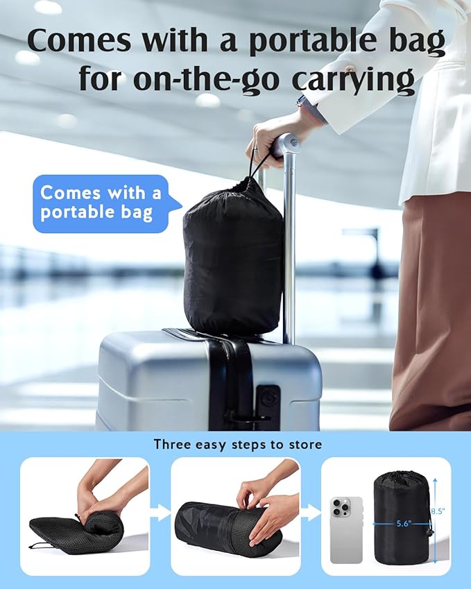 YFONG Lumbar Support Pillow for Car & Office Chair, Memory Foam Back Cushion with Adjustable Straps Non-Slip, Firm Support for Lower Back Pain Relief, Black