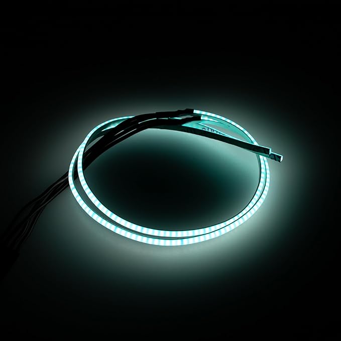 MEUS RACING RC LED Strip Colored Light Strip Flexible Cuttable for TRX4M SCX24 1/24 1/18 RC Crawlers Upgrade(Cyan)