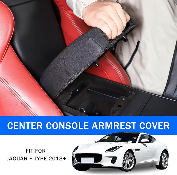 Daeiclru Car Armrest Cover Compatible with Jaguar F-Type 2013-2022, Center Console Cover, Arm Rest Cushion Pad, Car Armrest Seat Box Cover Protector Accessories (Cloth Material)