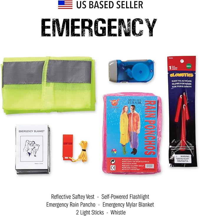 Always Prepared Premium Roadside Emergency Kit for Car - Car Safety Kit, Tools, First Aid, Visibility Gear & More - Perfect Roadside Assistance Kit Gift for New Drivers (125 pc)
