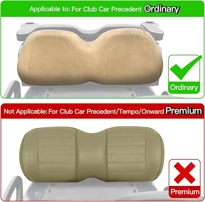 NOKINS Golf Cart Diamond Seat Covers Kit, Fit for Club Car Precedent OEM Standard Front Seat Cushion, Golf Cart Vinyl Seat Cover, No Nails Required