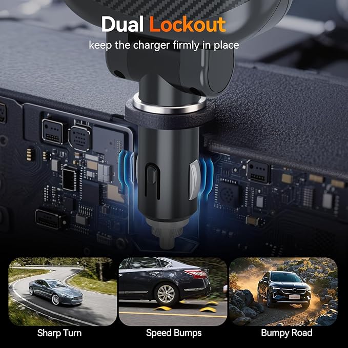 Car Cigarette Lighter Splitter Charger, Fast Car Phone Charger with 1-Socket(100W) Charging Adapter and USB C Coiled Cable for iPhone 17 16 15, Galaxy S25 Ultra/iPad/GPS/Dash Cam/Laptop