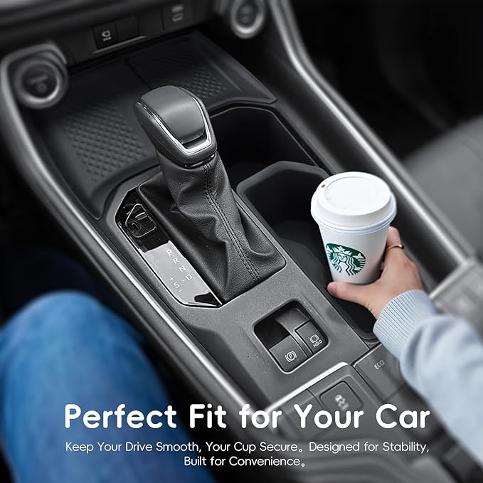 Auovo Charging Mat Compatible with 2025 Toyota Grand Highlander Accessories 2024-2026 Grand Highlander Car Cup Holder Insert & Non-Slip Silicone Charging Protective Mat Pad