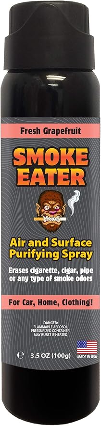 Smoke Eater Odor Eliminator Aerosol Spray, Spring Fresh Linen, 3.5 oz — Tea Tree Oil Breaks Down Smoke at the Molecular Level