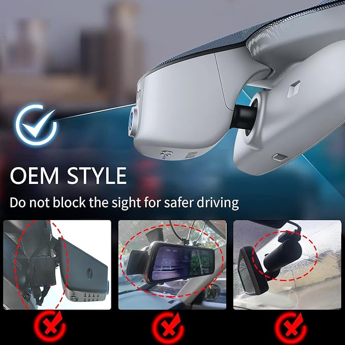 Mangoal 4K Dash Cam fit for Audi (Model A Gray) 2019-2026 A4 A6 Allroad A3 A5 Q5 S4 S6 Q7 A8 S8 TT A7 S5 Q3 S3 S7 RS3 RS5 RS6 e-tron, OEM Look, UHD 2160P Video, WiFi & App, GPS, 64GB Card