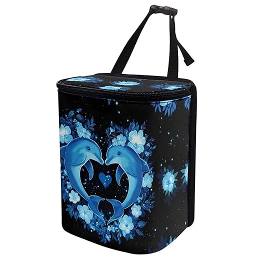 BIGCARJOB Neon Dolphin Car Trash Bag Car Trash Interior Accessories for Back Seat Headrest Car Trash Bin Hanging Trash Bag for Car Garbage Can,Portable Car Trash Bag