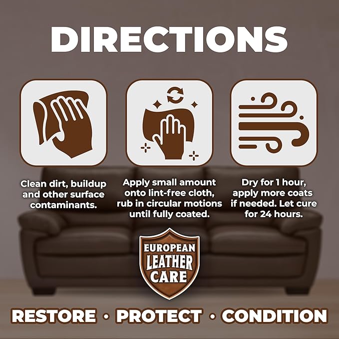 European Leather Care 4 oz Cream Leather Cleaner and Conditioner All Natural Leather Boots Leather Maintenance Cream Leather Conditioner Shoe Polish, Leather Couch, Furniture, Purses, Car, Saddle USA