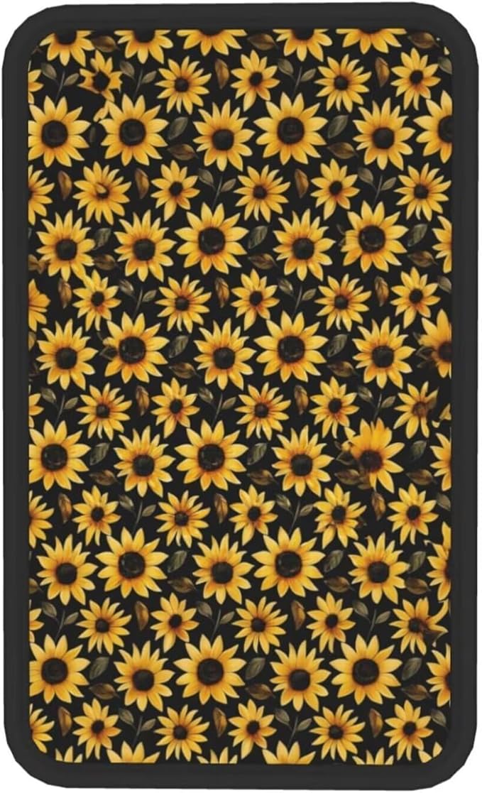 Car Center Console Cover Yellow Sunflower Universal Armrest Seat Box Cover Protector Flower Floral Car Accessories Flower Floral Armrest Seat Box Cover Protector for Truck Van Sedans