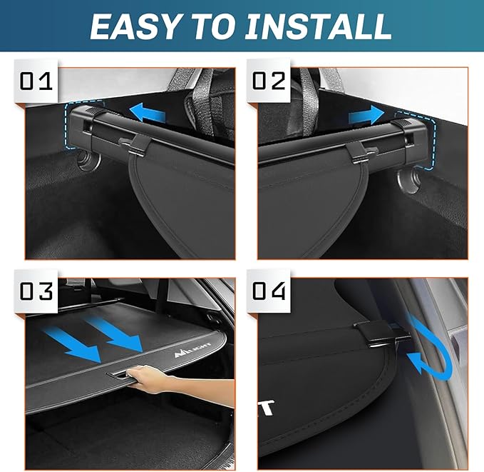 Nilight Trunk Cargo Cover for Toyota RAV4 Accessories 2013 2014 2015 2016 2017 2018, Retractable Security Shade Rear Cargo Cover, with Trunk Storage Net, 1-Pack