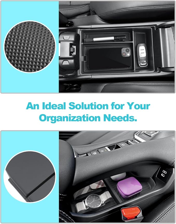 CDEFG 2PCS for 2023 2024 2025 2026 2027 HR-V Center Console Organizer Tray for 2023-2026 2027 Honda HRV HR-V Accessories Lower Console Tray Storage Box Floor Tray Sunglasses Holder