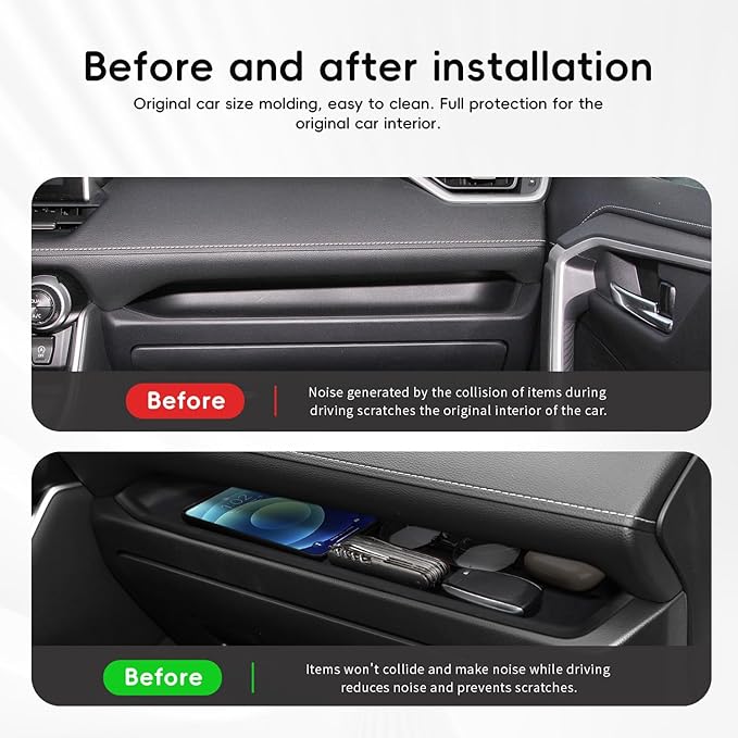 auovo Passenger Storage Organizer Mat Compatible with Toyota RAV4 Accessories 2025 2024 2023 2022 2021 2020 2019 Car Custom Passenger Glove Box Storage Organizer Tray