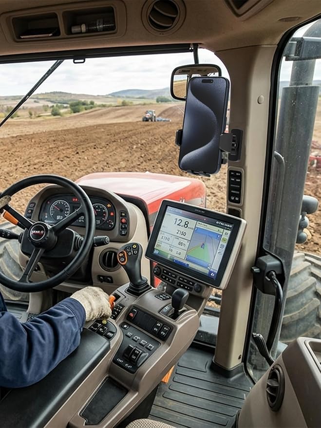 Magnetic Phone Holder for Tractor, Upgraded N56 Strong Magnet Cell Phone Mount with Adjustable Metal Arm, 360° Rotatable, One-Button Release for 4-7" iPhone/Galaxy/Android Cellphone