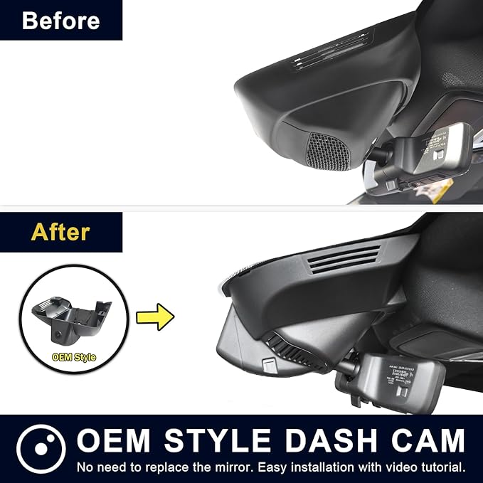 Front 4K & Rear 1080P Dash Cam Custom Fit for Dodge RAM 2500/3500 2019-2026 (Model F), Laramie Big Horn SLT Tradesman Lone Star, UHD 2160P Video, OEM Look,WiFi & App, 128GB Card