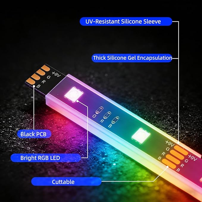Battery Powered Golf Cart Canopy Lights, 2 Pack 6FT IP68 Fully Waterproof Golf Cart Roof Light Strip with Remote, Golf Carts Underglow RGB Led Strip Lights for EZGO Yamaha Marine Boat Kayak SUP UTV