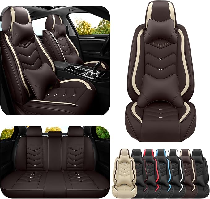 Car Seat Covers for Mercedes-Benz S-Class 2005-2025, Premium Nappa Leather Car Seat Cover, Stylish Sport Seat Covers， Automobile Seat Cover Sets.(Luxury 5 Seats/Coffee Color)