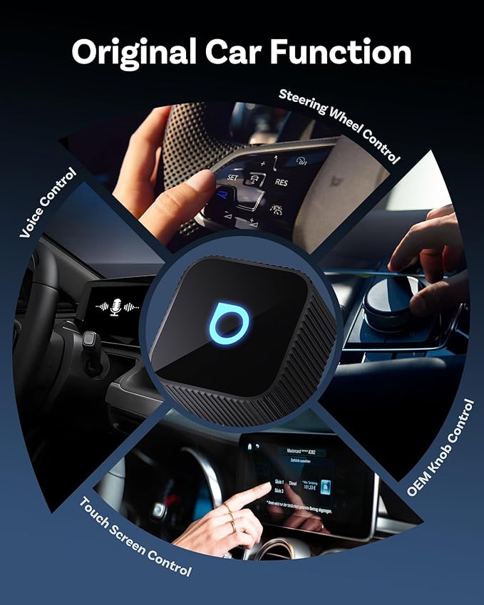Ottocast Mini Cube 3.0 Wireless CarPlay & Android Auto Adapter 2026– Plug & Play, Fast Auto-Reconnect (Black)
