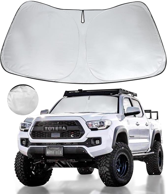 for Toyota Tacoma Windshield Sun Shade 2026 2025 2024-2016, Car Window Sunshade Fit Tacoma 2Dr 4Dr Pickup Foldable Limited 2Door 4Door Truck Sun Visor Protector for Toyota Tacoma Windshield