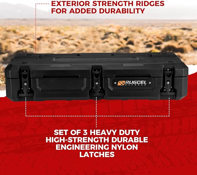 RUGCEL 58L Waterproof Dry Box - Heavy-Duty Overland & Off-Road Storage Case for Car Camping Equipment, Roof Gear & Vehicle Luggage,41in*17in*8.5in