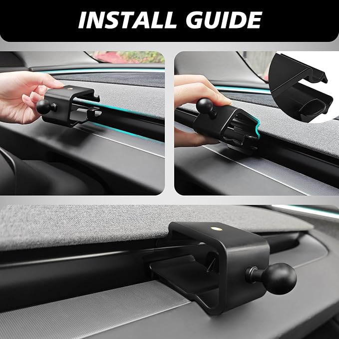 BestEvMod Dashboard Car 1/4 Screw Mount Phone Holder Tablet Mag Safe Compatible with Refreshed Tesla Model Y Juniper Model 3 Highland fits for All Phones & Android 360° (17mm Ball Joint Only)