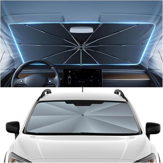 Autorder Windshield Sun Shade Umbrella for 2018-2024 Subaru Crosstrek Wagon Accessories,Upgraded Ice Crystal Material,Easy Setup Umbrella Sunshade for Car Windshield,100% Sun Blocking