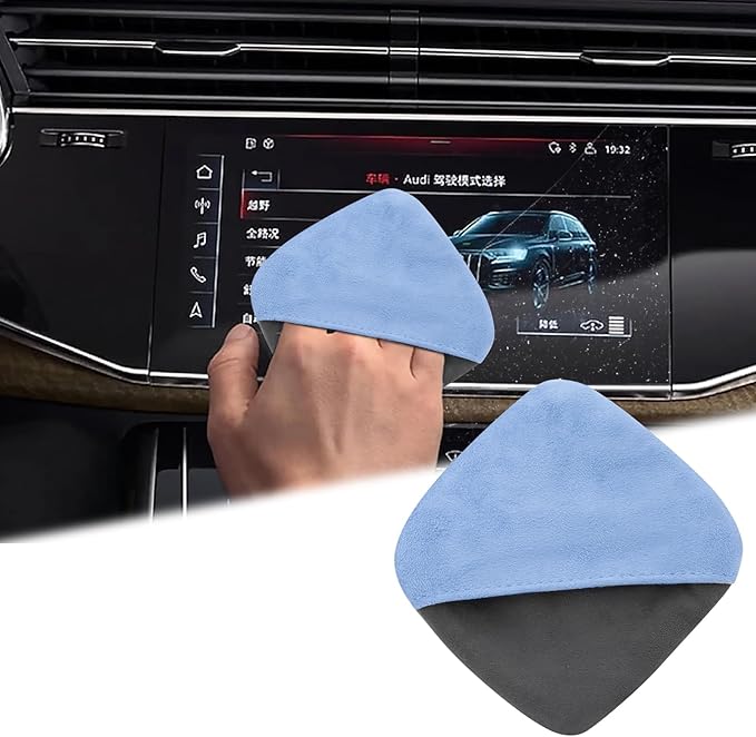 Car Screen Cleaner, 4.1''×4.1'' Microfiber Dashboard Wipes, Square Microfiber Cloth, Car Display Wipes,Vehicle Screen Cleaner Tool universal for Car Dashboard Car Display Car Interior Tools (Blue)