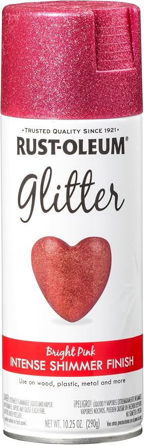 Rust-Oleum 301818 Specialty Glitter Spray Paint, 10.25 oz, Bright Pink
