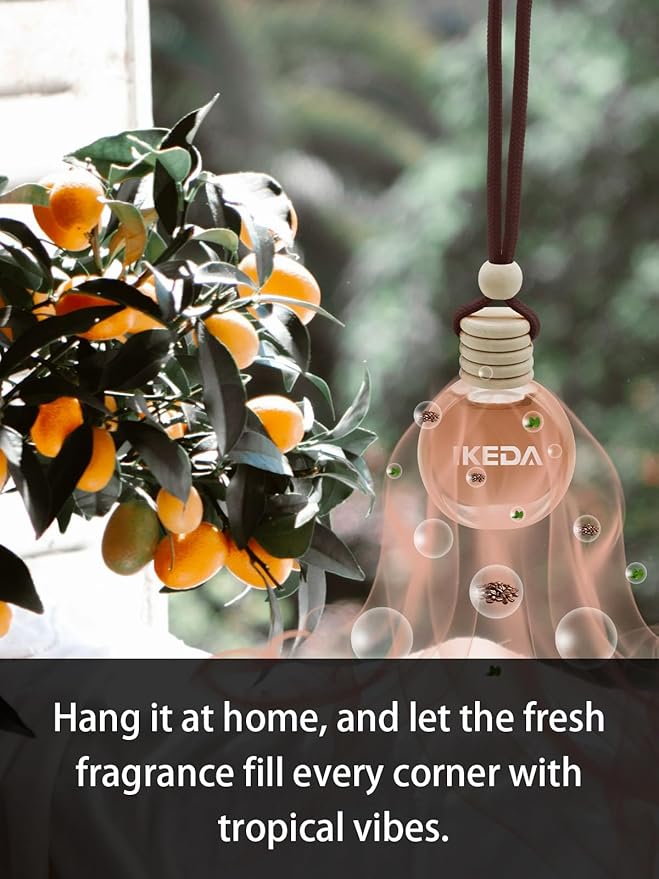 Ikeda Car Air Freshener: Hanging Car Smell Air Freshener | 10ml Hanging Car Perfume | Long Lasting Fragrance | Strong Scents Diffuser for Auto Home (Coffee)
