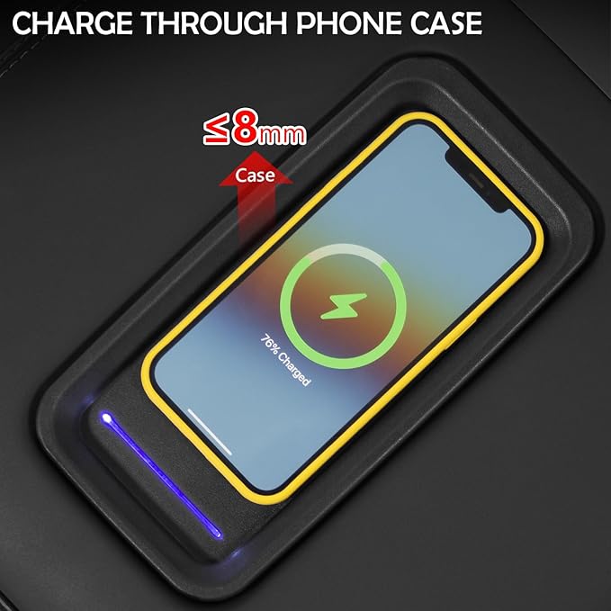 Xipoo Wireless Charger Compatible with 2015-2018 Chevy Silverado 15W Fast Charging Wireless Charger Pad Full Console Upgraded Replacement for 2015-2018 Chevy Silverado GMC Sierra Accessories